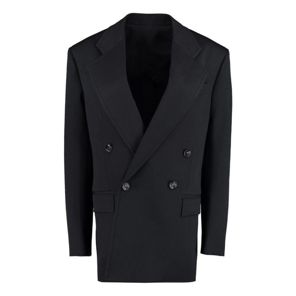 BOTTEGA VENETA Single-Breasted Wool Blend Blazer Women BLACK Coats & Jackets - Picture 2 of 2